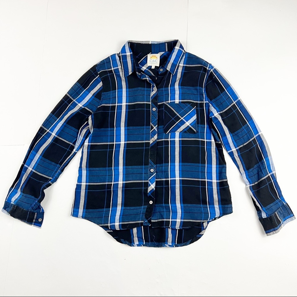 C&C California Blue Checked Shirt Size Large - Picture 1 of 4
